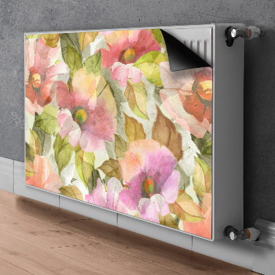 Magnetiskt radiatorskydd Målade blommor