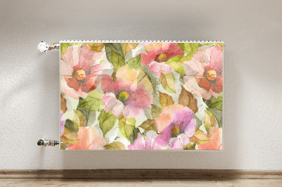Magnetiskt radiatorskydd Målade blommor