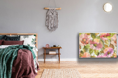 Magnetiskt radiatorskydd Målade blommor
