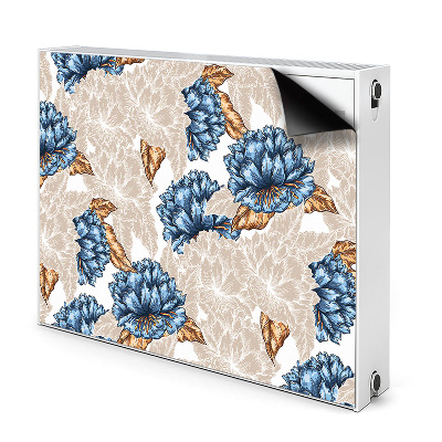 Magnetiskt radiatorskydd Blå blommor