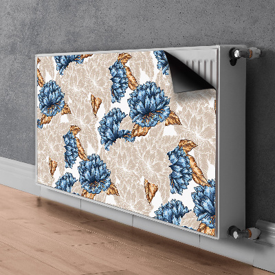 Magnetiskt radiatorskydd Blå blommor
