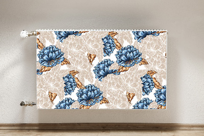 Magnetiskt radiatorskydd Blå blommor