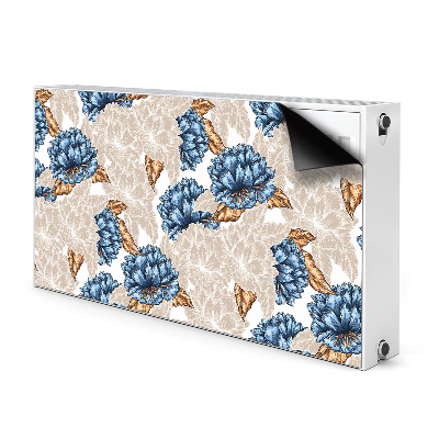 Magnetiskt radiatorskydd Blå blommor