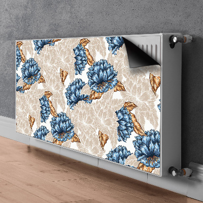 Magnetiskt radiatorskydd Blå blommor