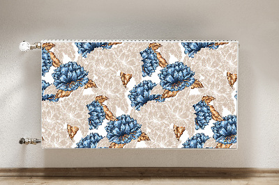 Magnetiskt radiatorskydd Blå blommor