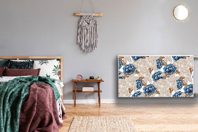 Magnetiskt radiatorskydd Blå blommor