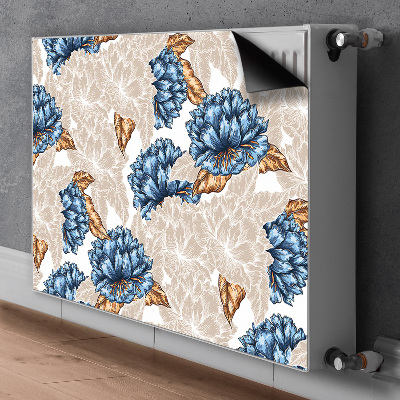 Magnetiskt radiatorskydd Blå blommor