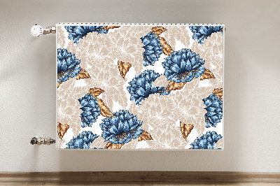 Magnetiskt radiatorskydd Blå blommor