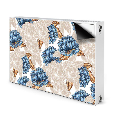Magnetiskt radiatorskydd Blå blommor