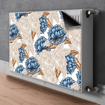Magnetiskt radiatorskydd Blå blommor