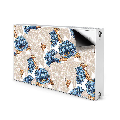 Magnetiskt radiatorskydd Blå blommor