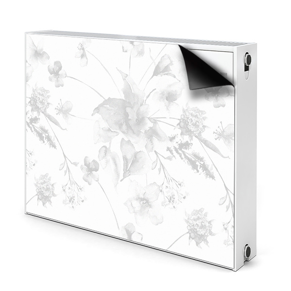Magnetiskt radiatorskydd Gråa blommor