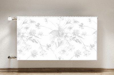 Magnetiskt radiatorskydd Gråa blommor
