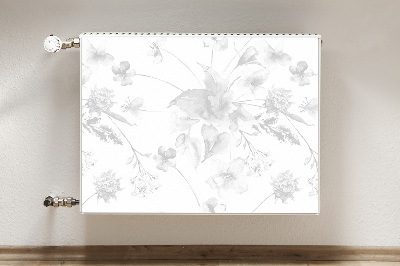 Magnetiskt radiatorskydd Gråa blommor