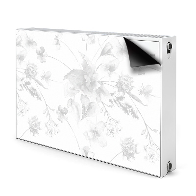 Magnetiskt radiatorskydd Gråa blommor