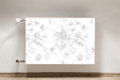 Magnetiskt radiatorskydd Gråa blommor