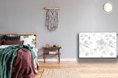 Magnetiskt radiatorskydd Gråa blommor