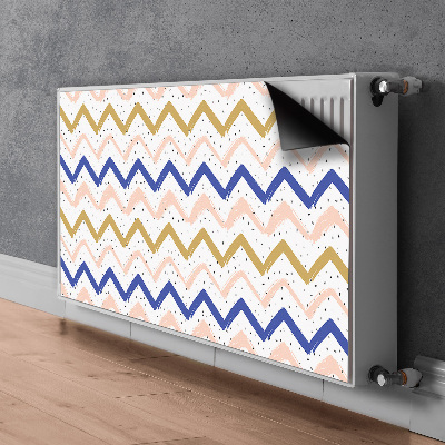 Magnetisk radiatorkåpa Målade sicksackar
