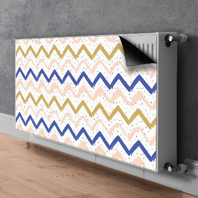 Magnetisk radiatorkåpa Målade sicksackar