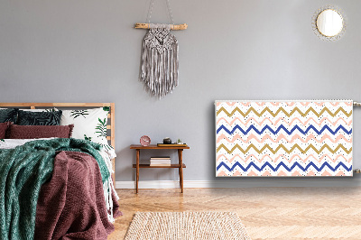 Magnetisk radiatorkåpa Målade sicksackar