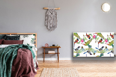 Magnetisk radiatorkåpa Färgglada fåglar