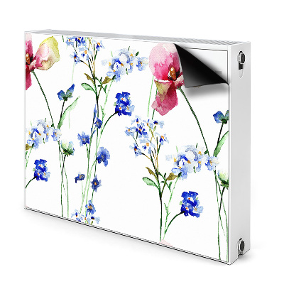 Magnetisk radiatorkåpa Målade blommor