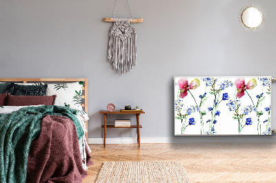 Magnetisk radiatorkåpa Målade blommor