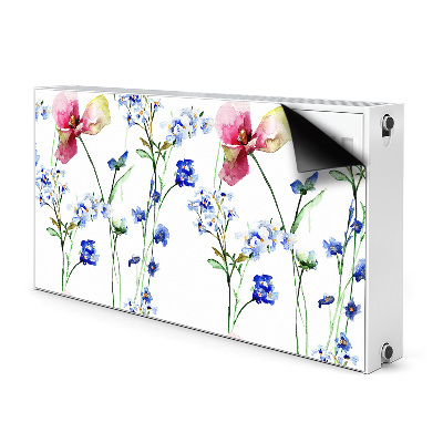 Magnetisk radiatorkåpa Målade blommor