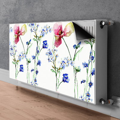 Magnetisk radiatorkåpa Målade blommor