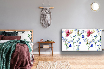 Magnetisk radiatorkåpa Målade blommor