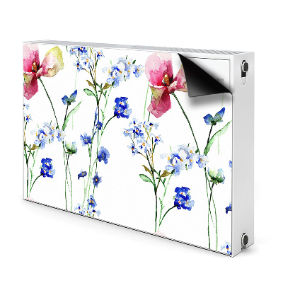 Magnetisk radiatorkåpa Målade blommor