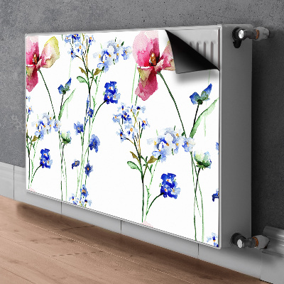 Magnetisk radiatorkåpa Målade blommor