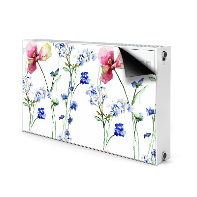 Magnetisk radiatorkåpa Målade blommor