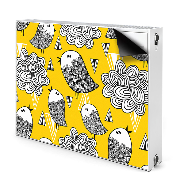 Magnetisk radiatorkåpa Doodle fåglar