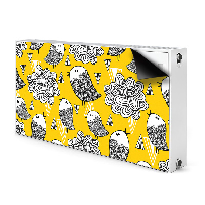 Magnetisk radiatorkåpa Doodle fåglar