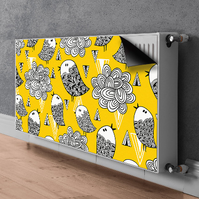 Magnetisk radiatorkåpa Doodle fåglar
