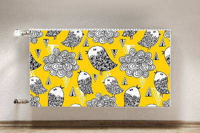 Magnetisk radiatorkåpa Doodle fåglar