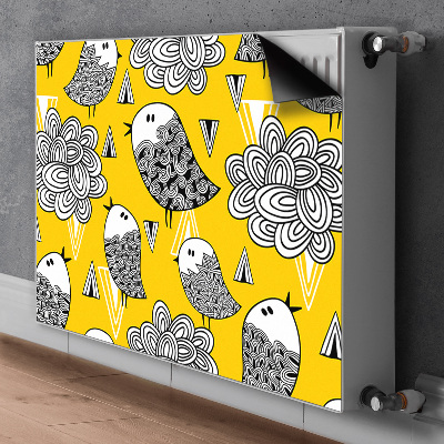 Magnetisk radiatorkåpa Doodle fåglar