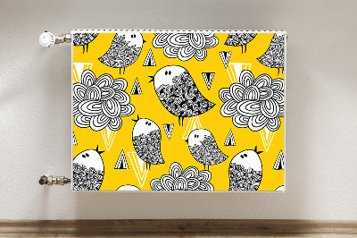 Magnetisk radiatorkåpa Doodle fåglar