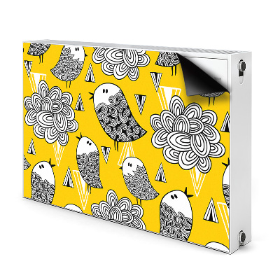 Magnetisk radiatorkåpa Doodle fåglar