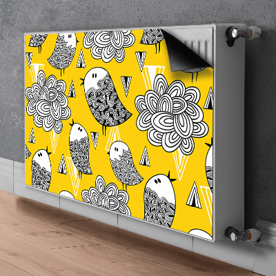 Magnetisk radiatorkåpa Doodle fåglar