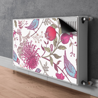 Magnetiskt radiatorskydd Fåglar och blommor