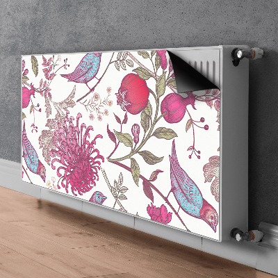 Magnetiskt radiatorskydd Fåglar och blommor