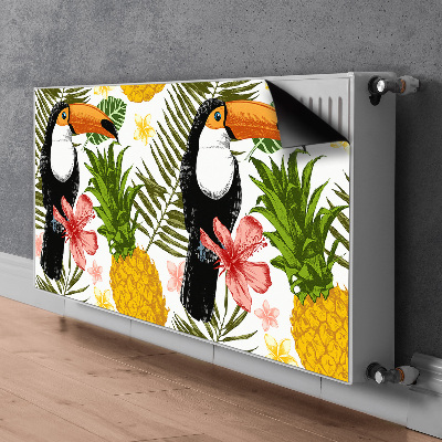 Magnetisk radiatorkåpa Tukan och ananas