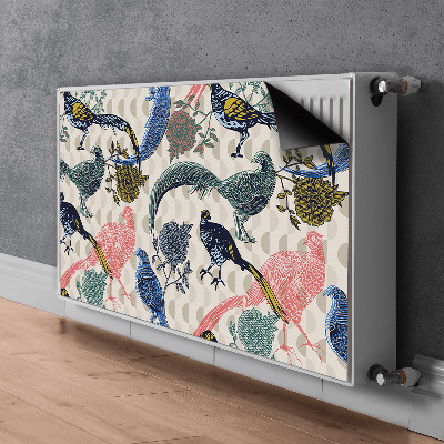 Magnetiskt radiatorskydd Målade vaktlar