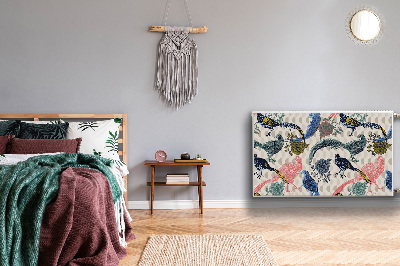 Magnetiskt radiatorskydd Målade vaktlar