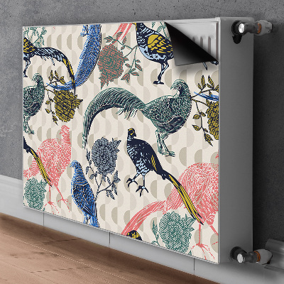 Magnetiskt radiatorskydd Målade vaktlar