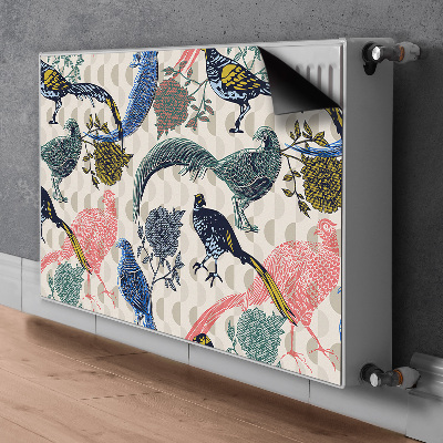 Magnetiskt radiatorskydd Målade vaktlar