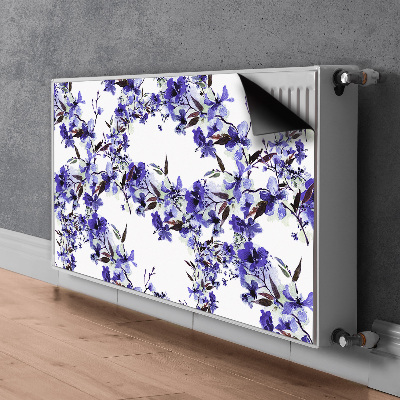 Magnetisk radiatorkåpa Blå blommor