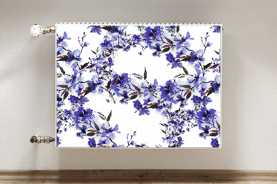 Magnetisk radiatorkåpa Blå blommor